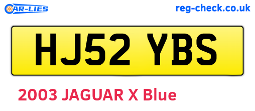 HJ52YBS are the vehicle registration plates.