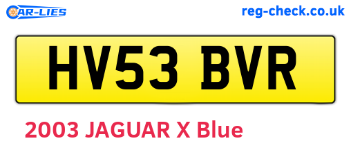 HV53BVR are the vehicle registration plates.