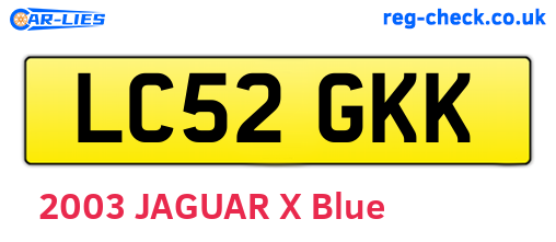 LC52GKK are the vehicle registration plates.
