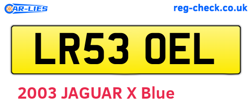 LR53OEL are the vehicle registration plates.