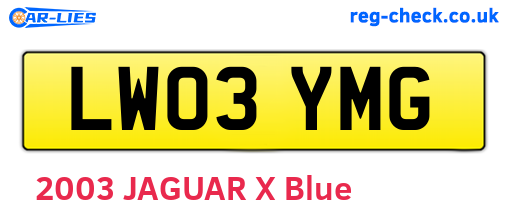 LW03YMG are the vehicle registration plates.