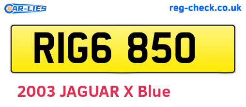 RIG6850 are the vehicle registration plates.