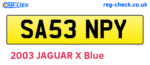 SA53NPY are the vehicle registration plates.