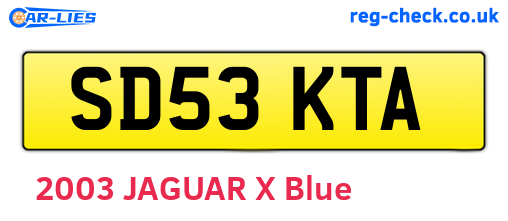 SD53KTA are the vehicle registration plates.