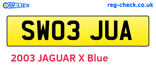 SW03JUA are the vehicle registration plates.