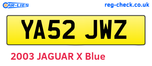 YA52JWZ are the vehicle registration plates.