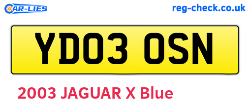 YD03OSN are the vehicle registration plates.