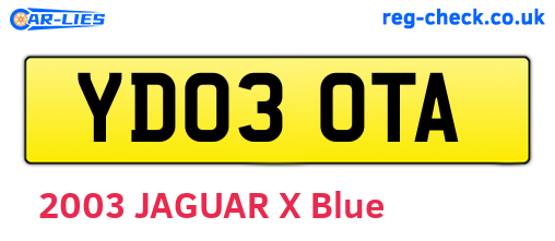 YD03OTA are the vehicle registration plates.