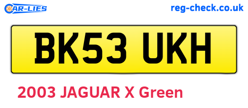 BK53UKH are the vehicle registration plates.
