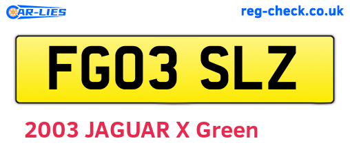 FG03SLZ are the vehicle registration plates.