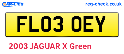 FL03OEY are the vehicle registration plates.