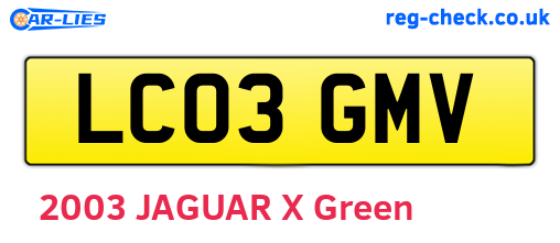 LC03GMV are the vehicle registration plates.