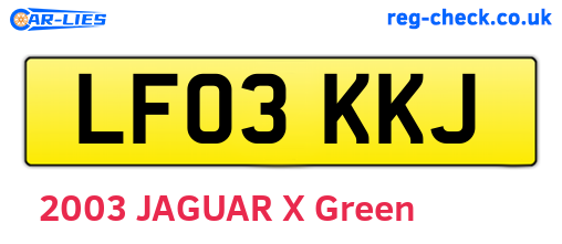 LF03KKJ are the vehicle registration plates.