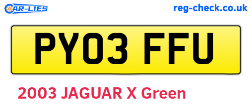 PY03FFU are the vehicle registration plates.