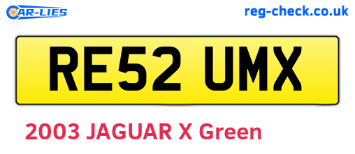 RE52UMX are the vehicle registration plates.