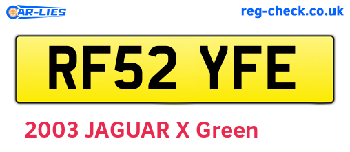 RF52YFE are the vehicle registration plates.