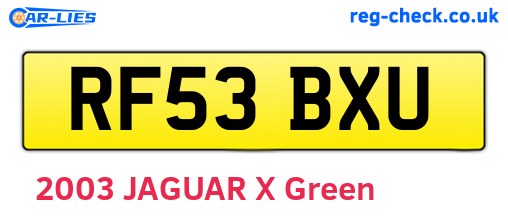 RF53BXU are the vehicle registration plates.
