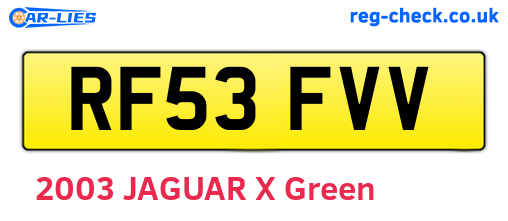 RF53FVV are the vehicle registration plates.