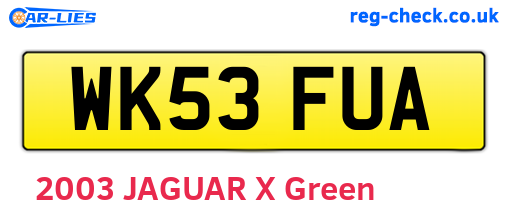 WK53FUA are the vehicle registration plates.