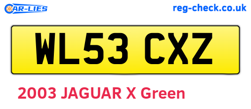 WL53CXZ are the vehicle registration plates.