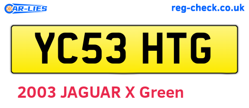 YC53HTG are the vehicle registration plates.