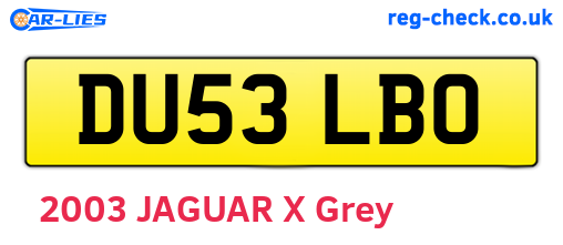 DU53LBO are the vehicle registration plates.