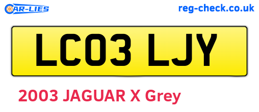 LC03LJY are the vehicle registration plates.