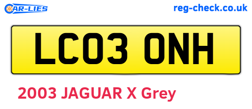 LC03ONH are the vehicle registration plates.