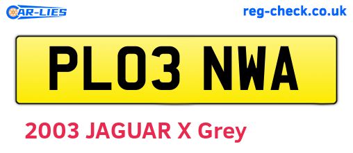 PL03NWA are the vehicle registration plates.