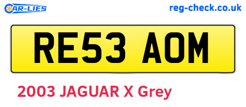 RE53AOM are the vehicle registration plates.