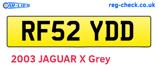 RF52YDD are the vehicle registration plates.