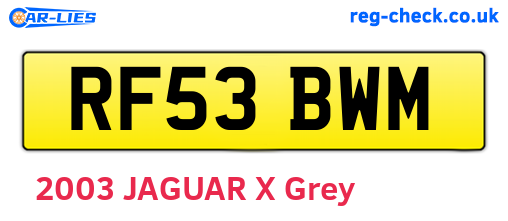 RF53BWM are the vehicle registration plates.