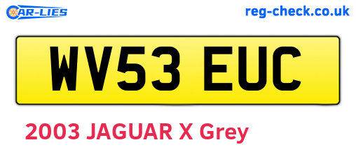 WV53EUC are the vehicle registration plates.