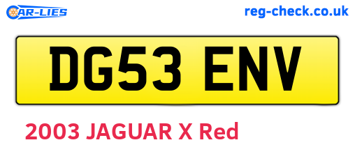 DG53ENV are the vehicle registration plates.