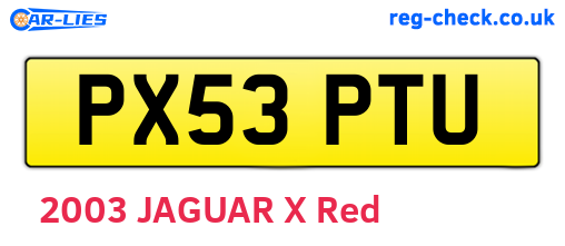 PX53PTU are the vehicle registration plates.