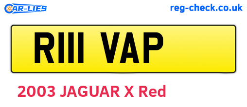 R111VAP are the vehicle registration plates.