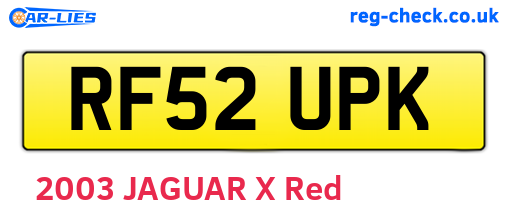 RF52UPK are the vehicle registration plates.