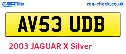 AV53UDB are the vehicle registration plates.