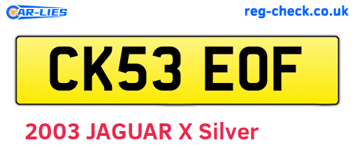 CK53EOF are the vehicle registration plates.
