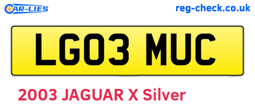 LG03MUC are the vehicle registration plates.