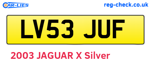 LV53JUF are the vehicle registration plates.