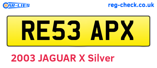 RE53APX are the vehicle registration plates.