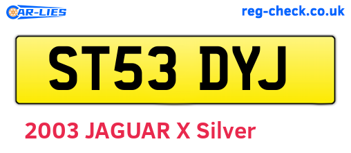 ST53DYJ are the vehicle registration plates.