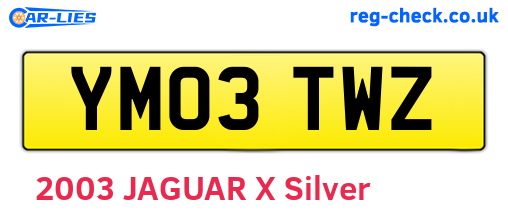YM03TWZ are the vehicle registration plates.