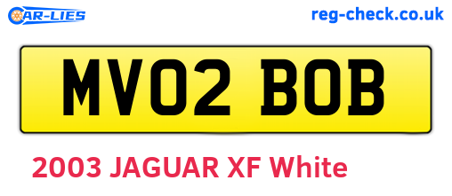 MV02BOB are the vehicle registration plates.
