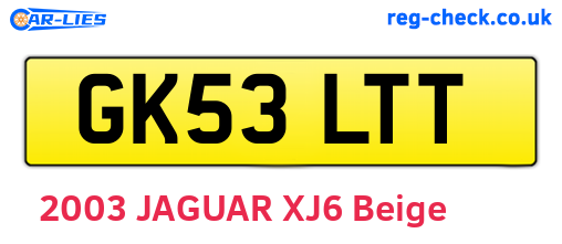 GK53LTT are the vehicle registration plates.
