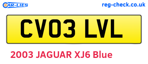 CV03LVL are the vehicle registration plates.