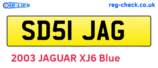 SD51JAG are the vehicle registration plates.