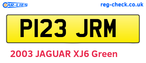 P123JRM are the vehicle registration plates.