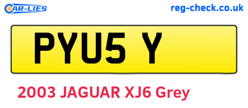 PYU5Y are the vehicle registration plates.